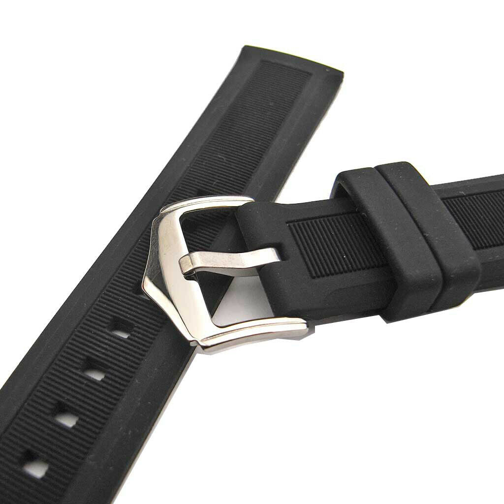 Waterproof Silicone Bracelet Black / Blue Silicone Watch Strap