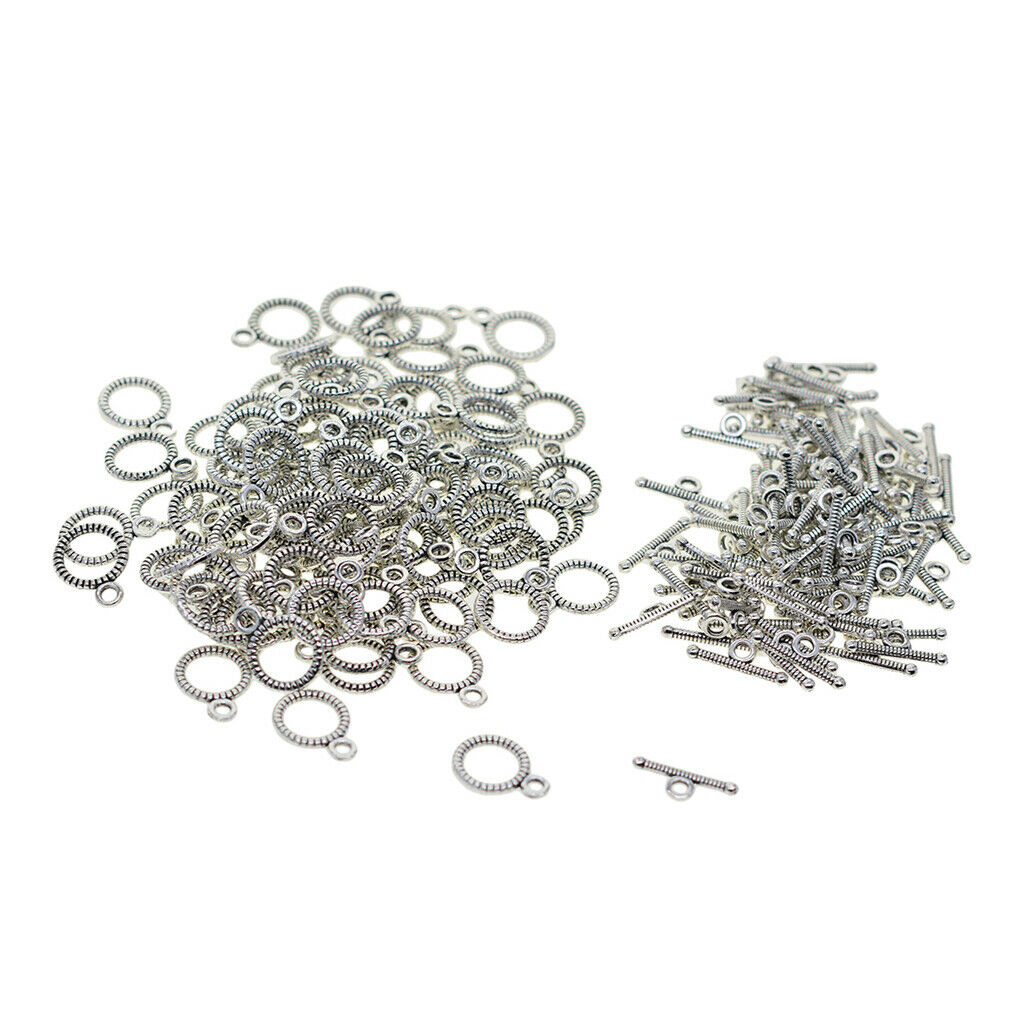 100x Patterned OT Toggle Clasps Jewelry Making Accessory Necklace Connector