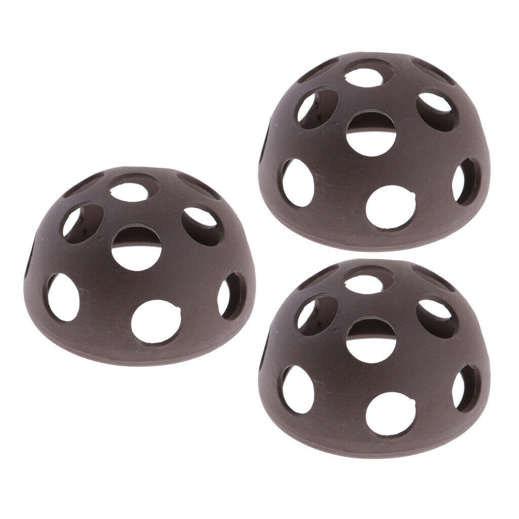 3 x Ceramic Half Ball Shape Reptile Hides Cave, Decoration Fish Tank Aquarium