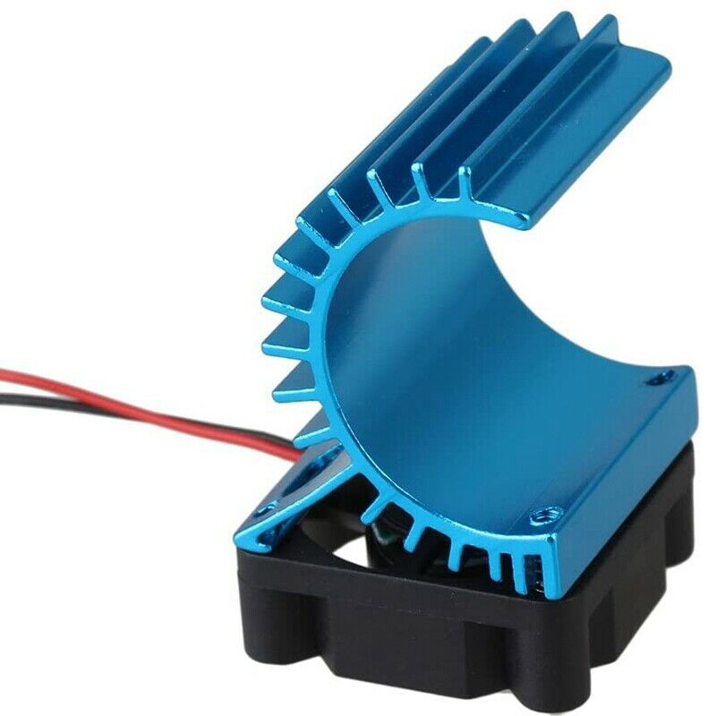 2X(380 Motors Heatsink with Fan for RC 1:16 Car Motor Heat Sink Blue E2T6)