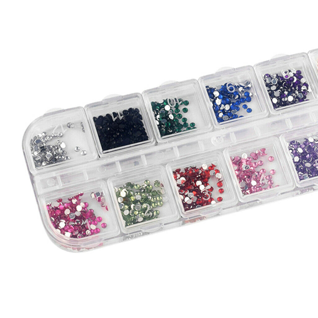 Plastic 12 Block Combination Ornaments Nail Art Rhinestone Decoration