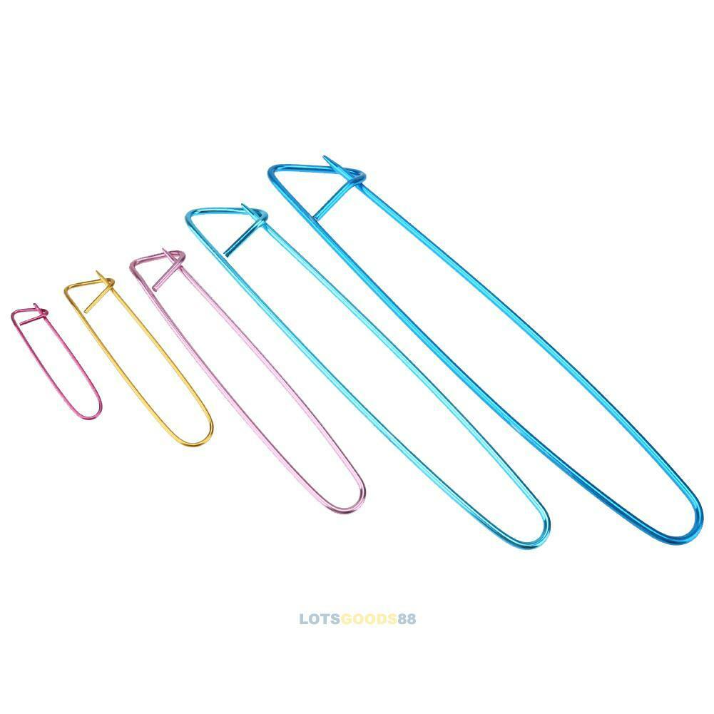 5x Aluminum Stitch Knitting Needles Crochet Hook Marker Needle Clip Craft Tool
