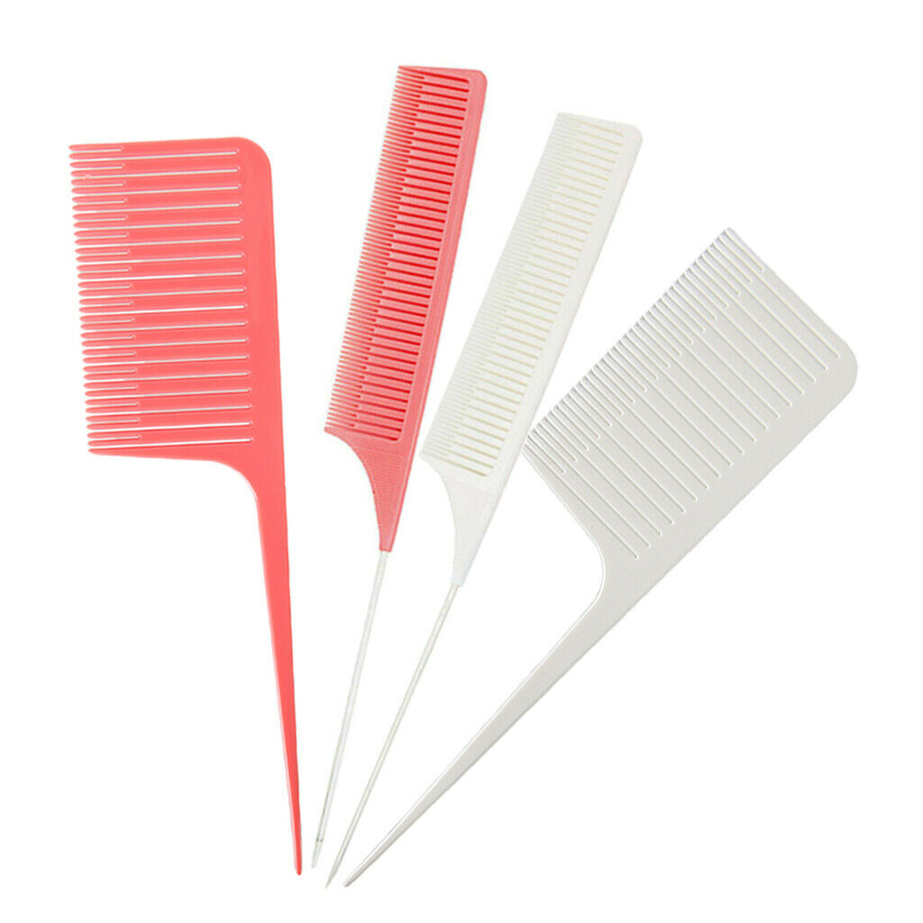4x Pro Plastic Fine Weave Highlighting Foiling Hair Comb Styling Salon