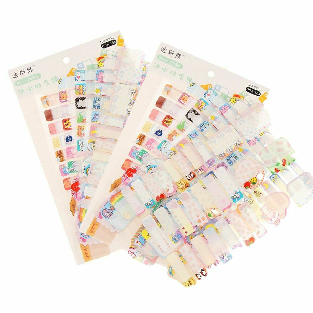 School Supply Cartoon Cute Tag Handwritten Bottle Label Name Stickers