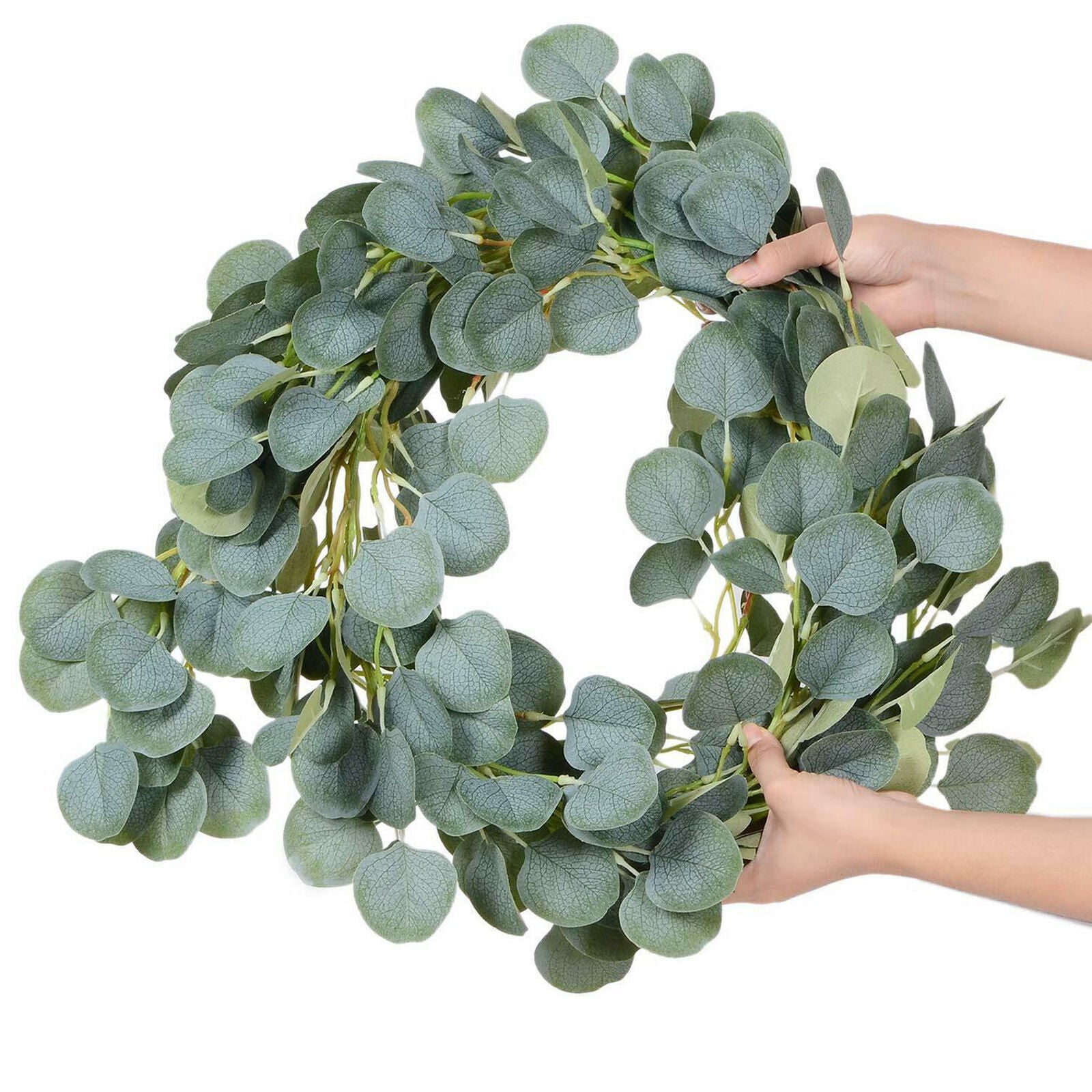 Artificial Eucalyptus Garland Faux Silk Vine Handmade Leaves Greenery