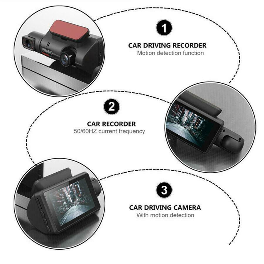 Dual Lens Dash Cam Front and Rear Video Recorder Camera 1080P Car DVR