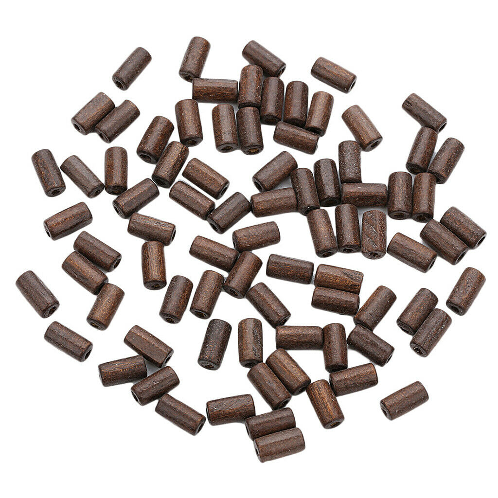 300pcs Wooden Beads Tube Beads Wooden Ornaments Home Decors Wooden Bangles