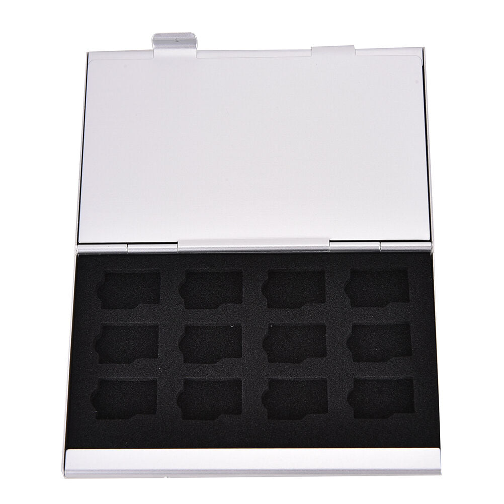 Black Aluminum Memory Card Storage Case Box Holder For 24 TF Micro SD-e_BPY SJ