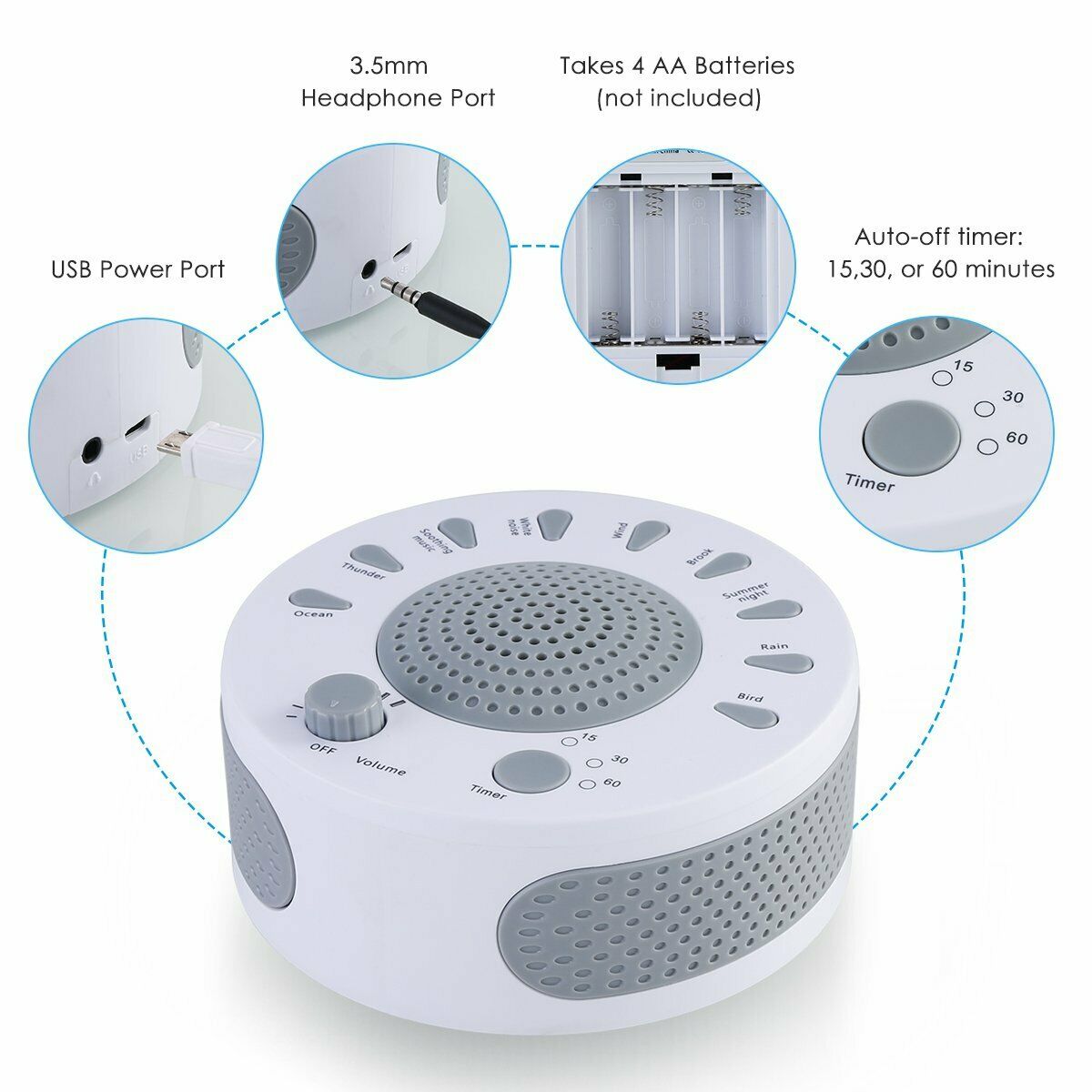 Sound Spa Relax Machine White Noise Baby Easy Sleep Nature Night Therapy
