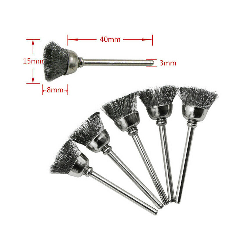 45PCS Stainless Steel Wire Wheel Brush Mix Grinding Head Carving Polishing Drill