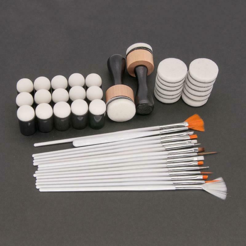 Mini Ink Paints Mixing Blending Tools Round Replacement Foams Brush for Paper