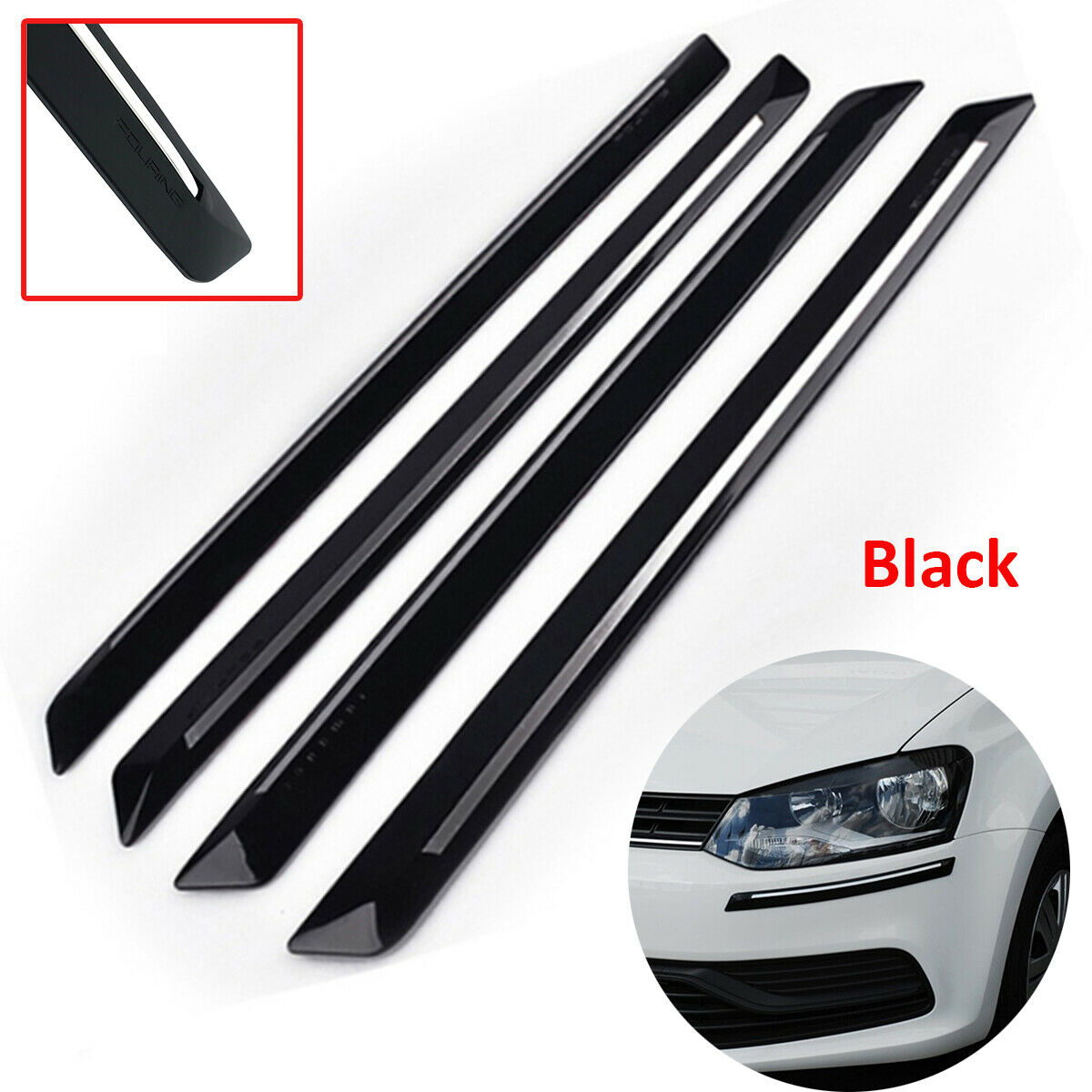 4× 42×3.1CM Universal Rubber Car Anti-scratch Front Rear Bumper Decorate Strips