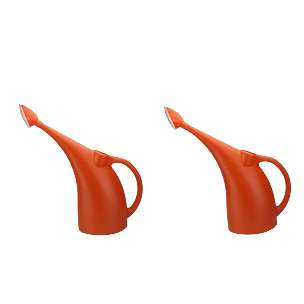 2x Lightweight Watering Can Garden Plants Indoor Outdoor 2L Orange