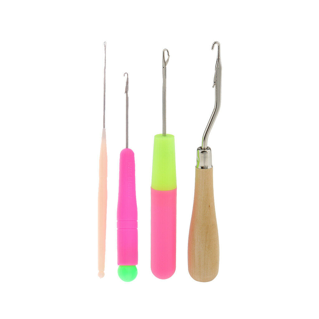 4pcs Latch Hook Crochet Needles for Hair/Micro Braid Dread Lock Maintaining
