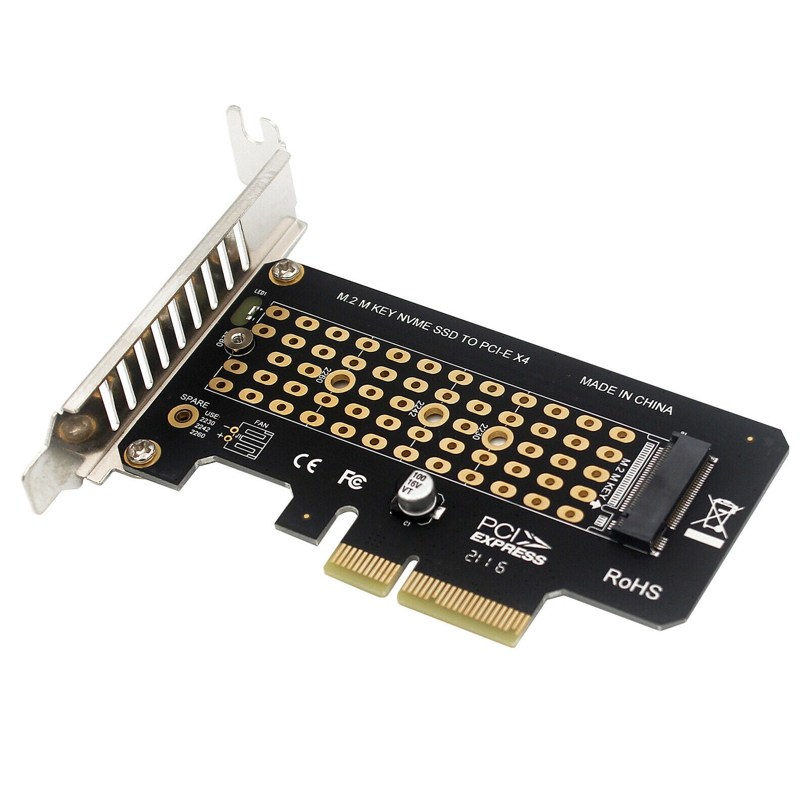 PCI-E Nvme Adapter PCI-E X4x8x16 Adapter Card M Key M Key +B Key half height