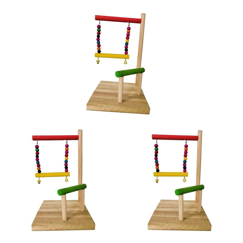 3x Bird Training Playstand Parrot Perches Toys Macaws Finches Cockatiels Budgies