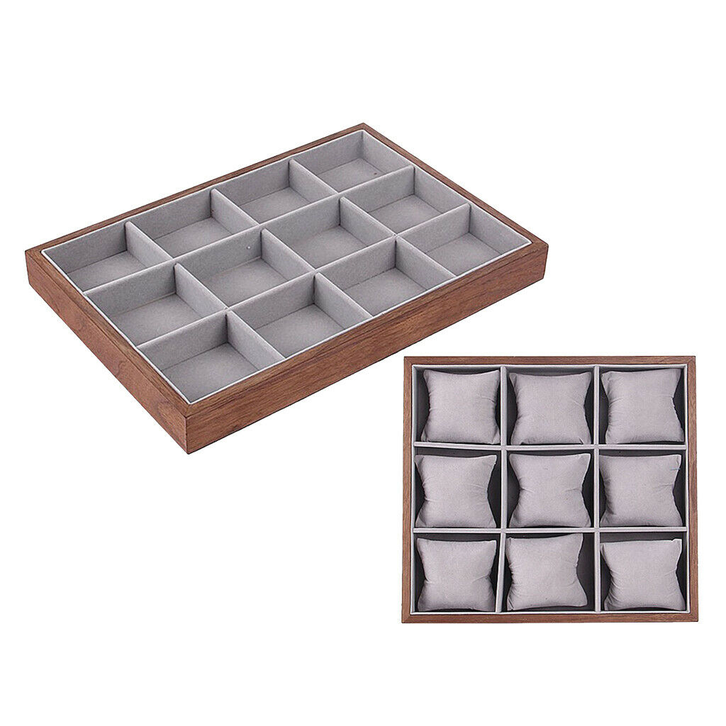 2x 9/12Slots Multi-Purpose Jewelry Box Bangles Rings Storage Showcase Case