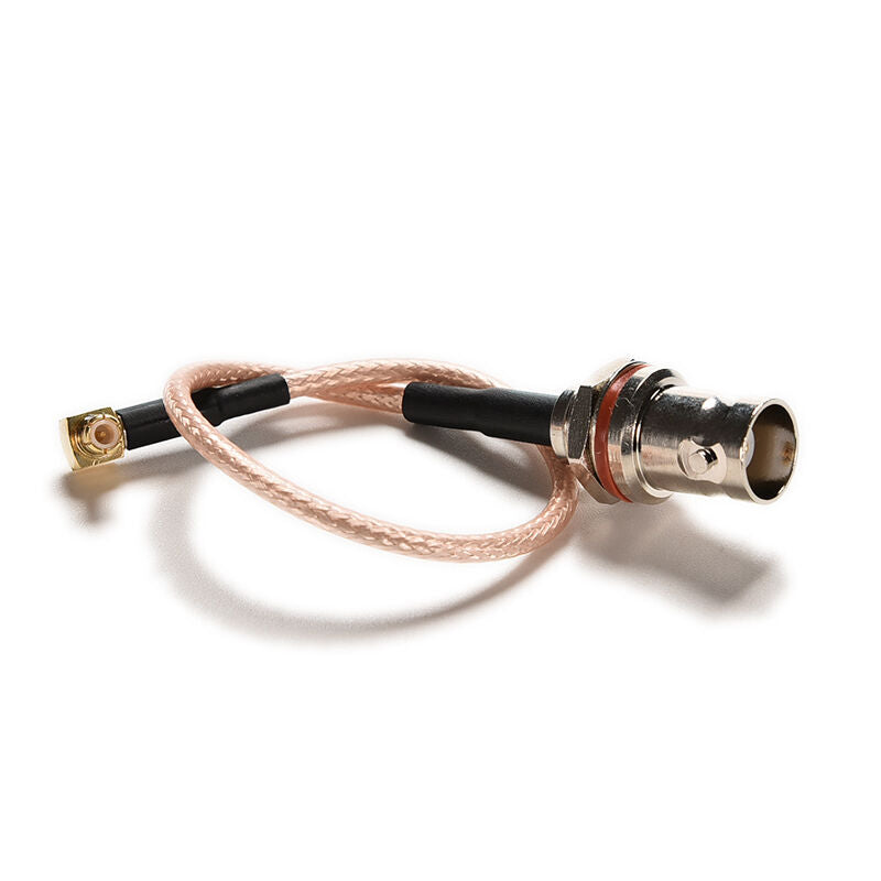 Cable BNC female bulkhead jack to MCX male plug right angle RG316 6" pigta.l8