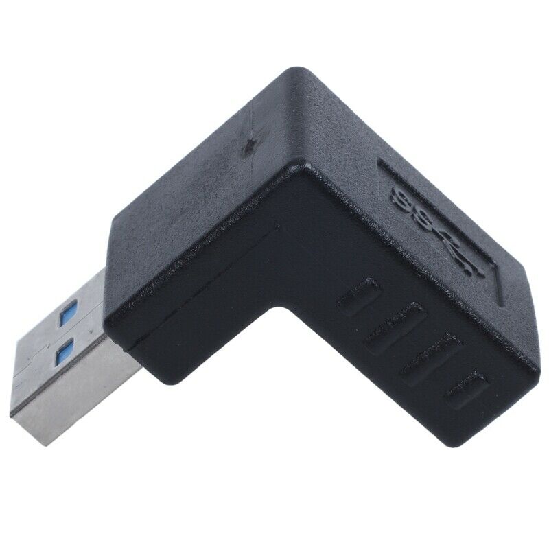 90 Degree USB 3.0 A Male to Female M/F Plug Adapter Connector Black S7A6A6