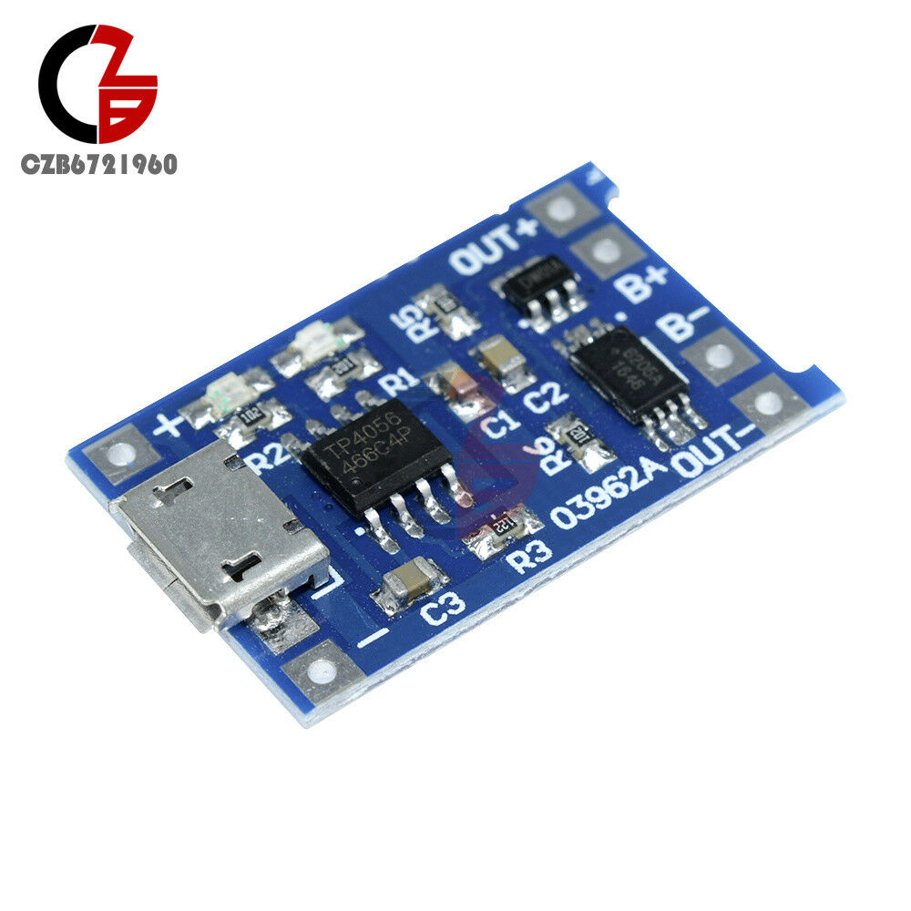 5PCS USB 5V 1A 18650 Lithium Battery Charger Board with Protection Module TP4056