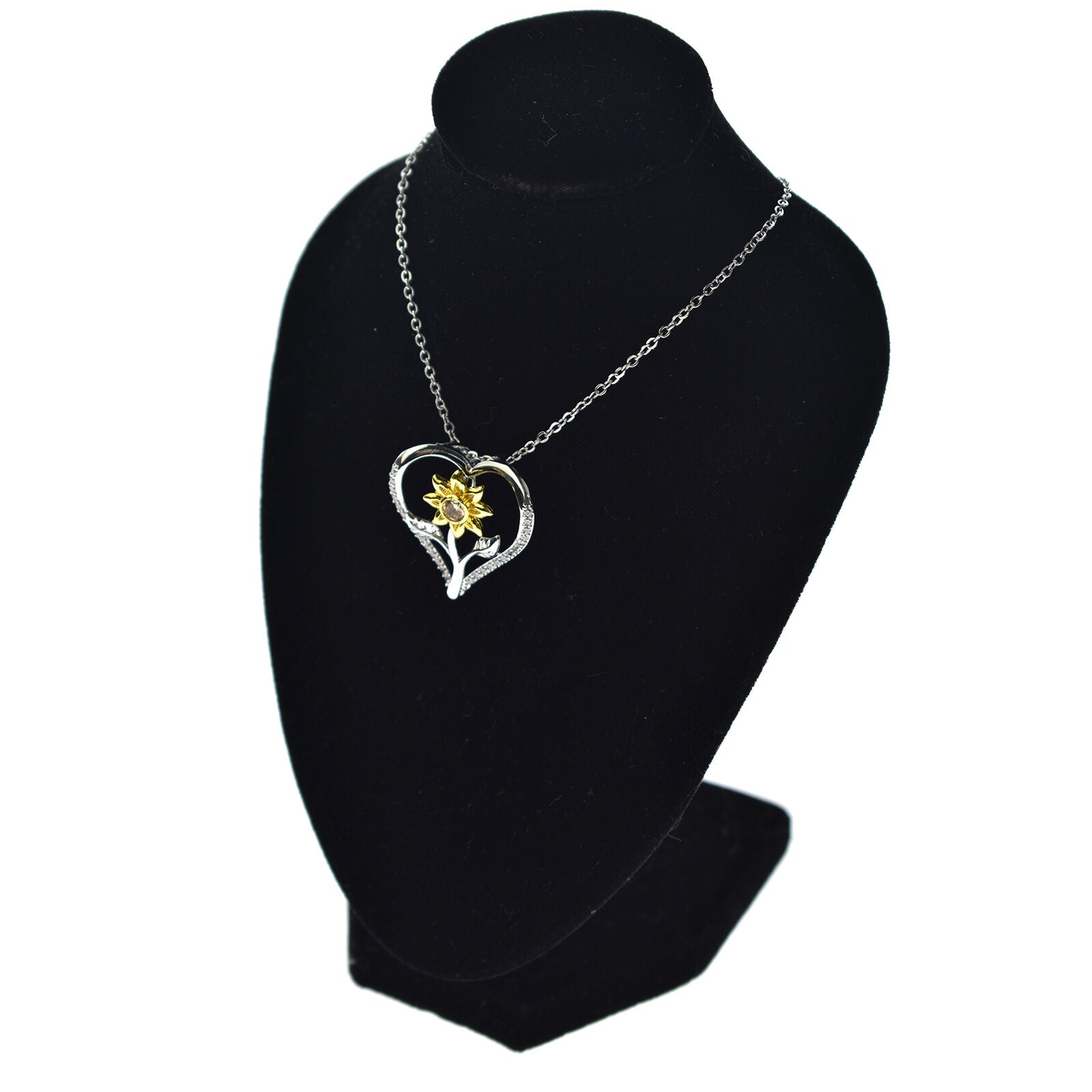 Heart Sunflower Necklace You Are My Sunshine Necklace