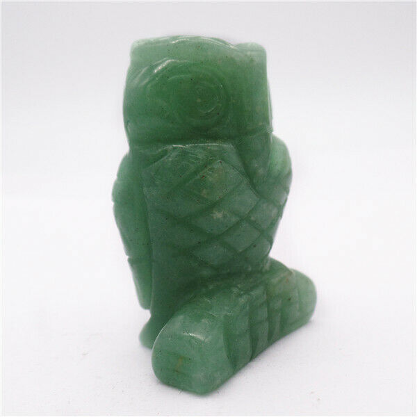 46x30x21mm Natural Green Aventurine Carved Owl Decoration Statue Decor HH7925