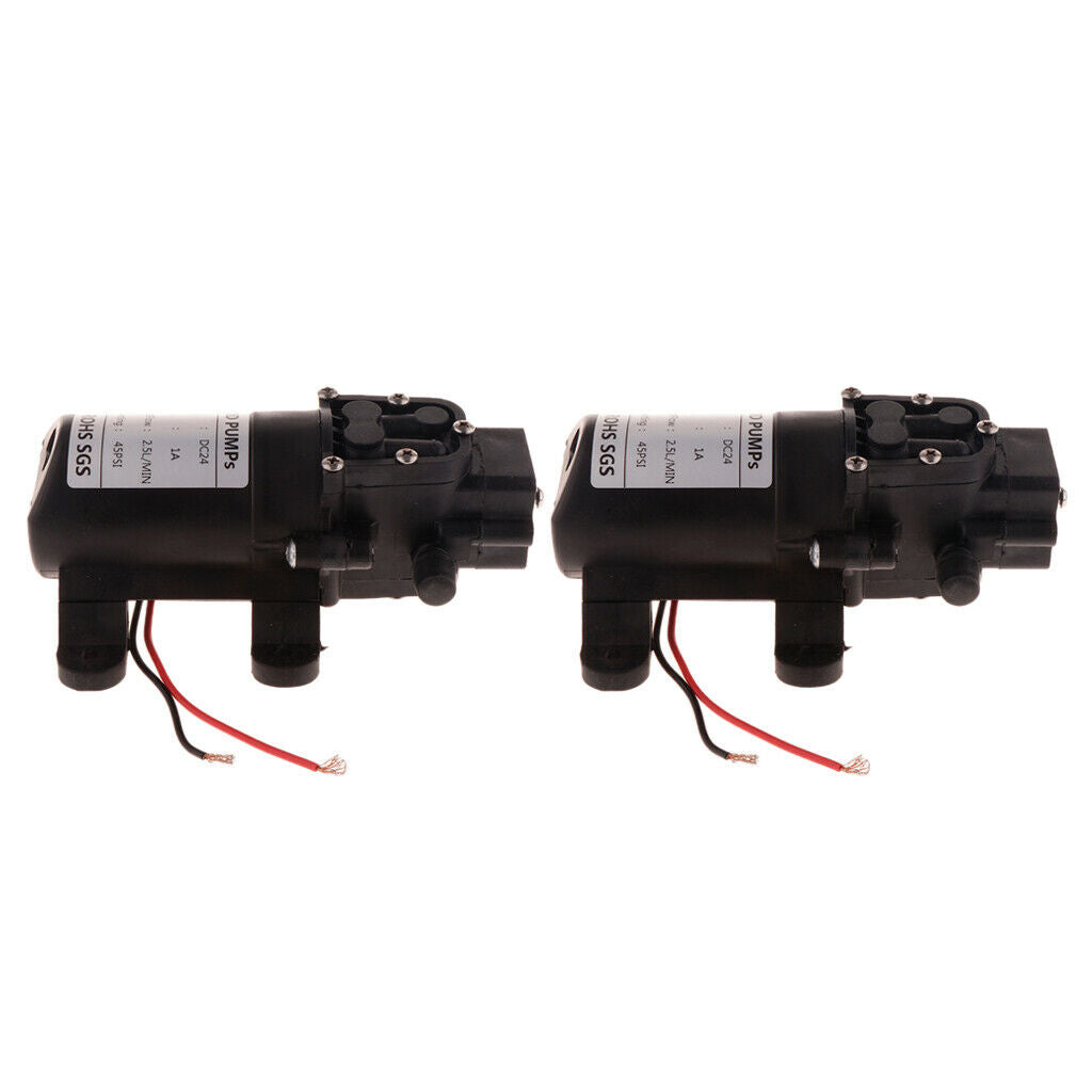 2x 24v DC Water Pump Diaphragm Water Sprayer for Sink Car Wash Toilet Black
