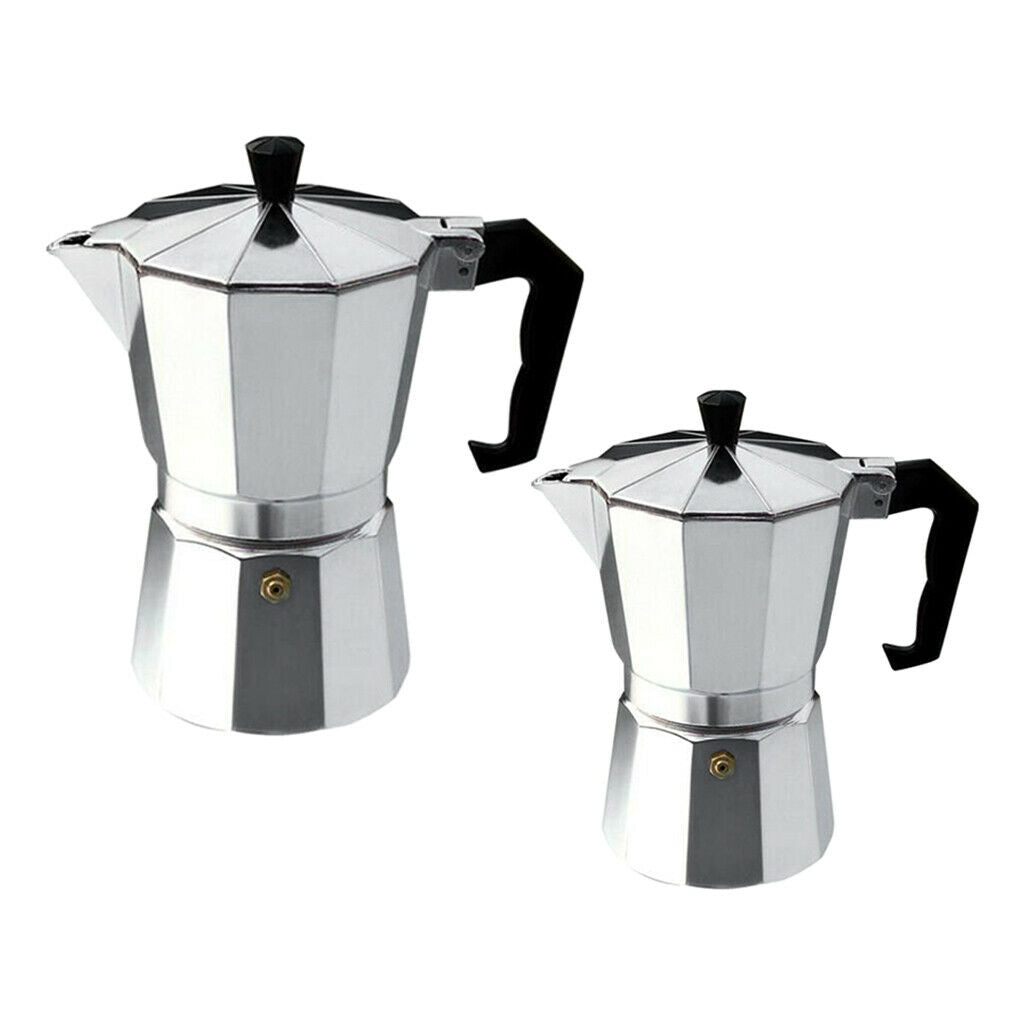 2 Espresso Machine in Classic Italian Style 3 Cups / 6 Cups / 9 Cups Moka Pot