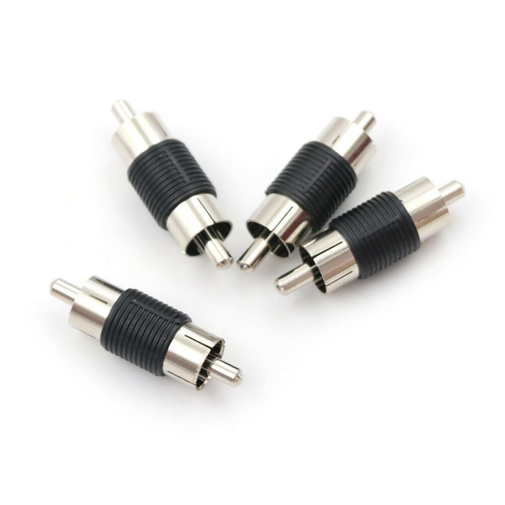 4pcs Straight AV RCA Male to Male Audio Video Connector Couplers Adapter .l8