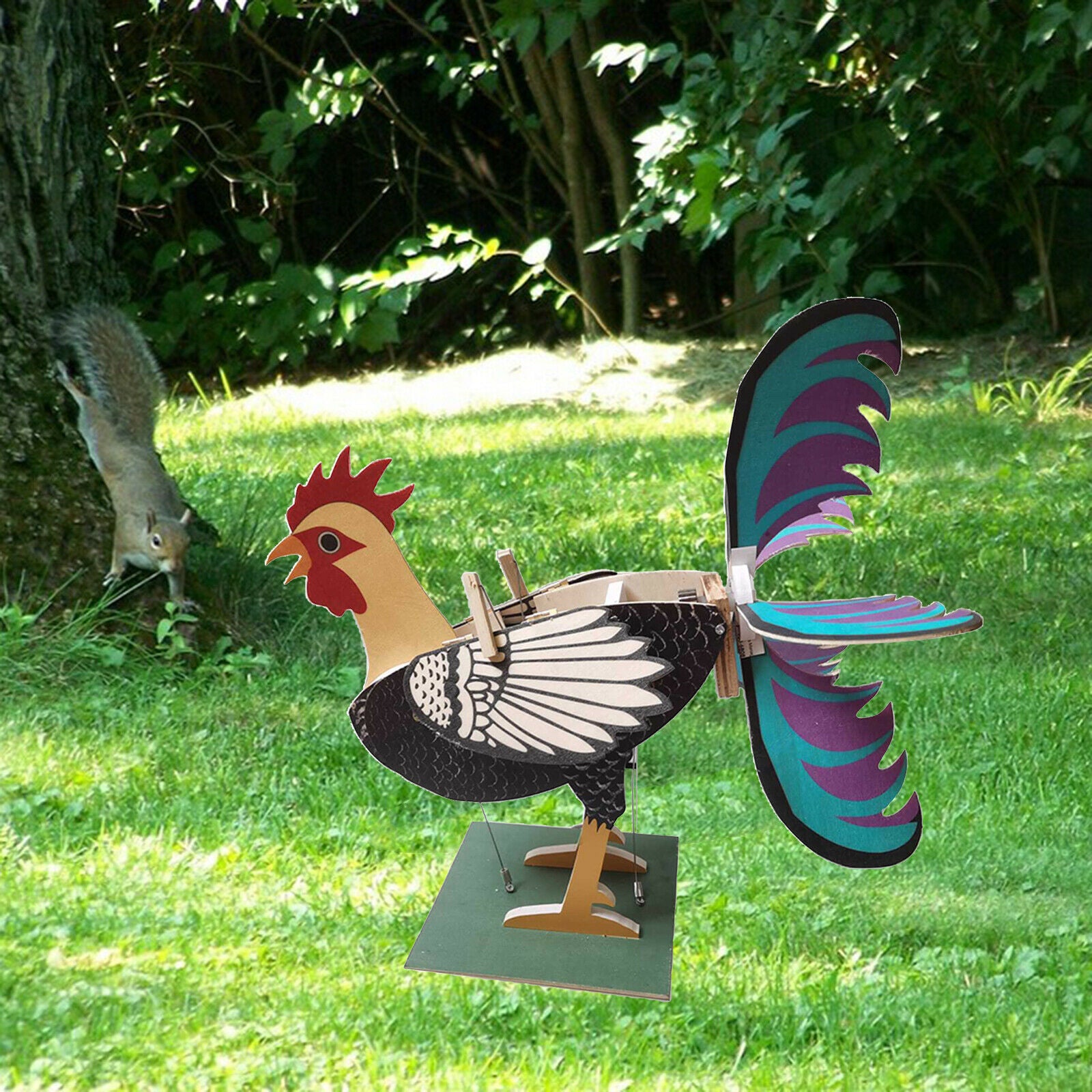 Yard Rooster Windmill Statues Statue Crafts for Garden Farm Crafts Gifts