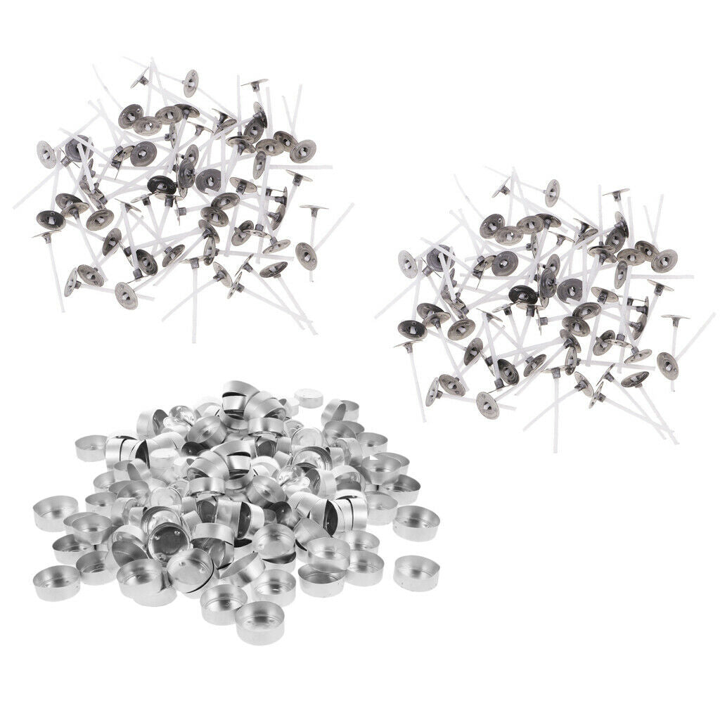 400x Aluminium Tea Light Empty Case Containers & Candle Wicks Candles Making