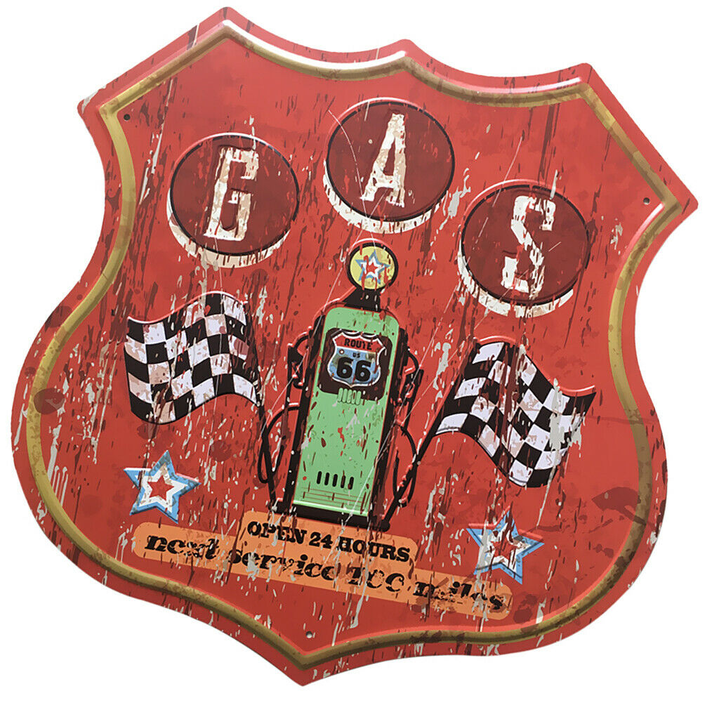 2x Cast Iron Metal Gas Station Advertising Decor  Plaque Plate Ad Sign