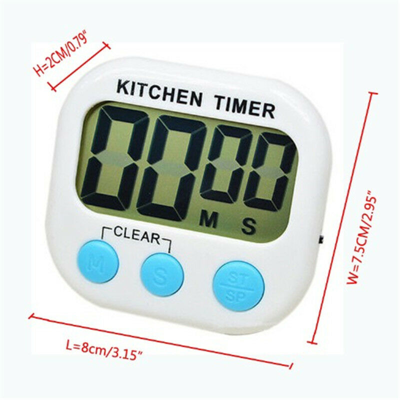 Large Magnetic Kitchen Cooking LCD Digital Timer Countdown Up Clock Loud Alarm