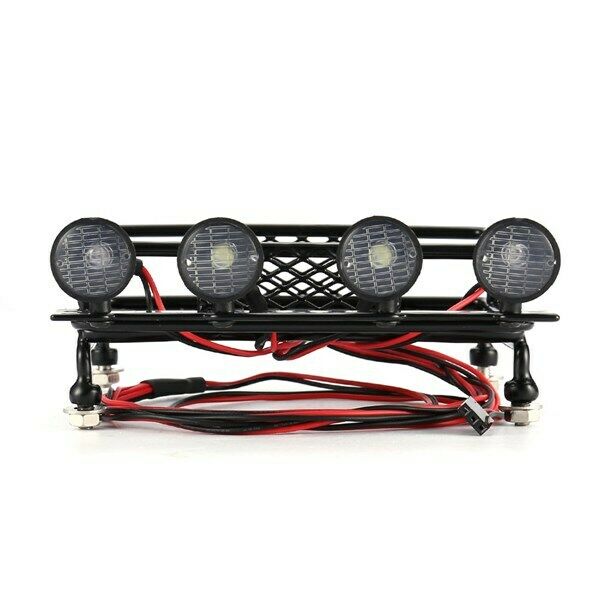 RC CAR Roof Rack Luggage Cer General Type with 4 Round LED Light Bars Truck ClC4