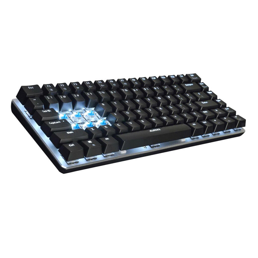 82-Keys Pro Backlit USB Wired Gaming Mechanical Keyboard for Computer Black