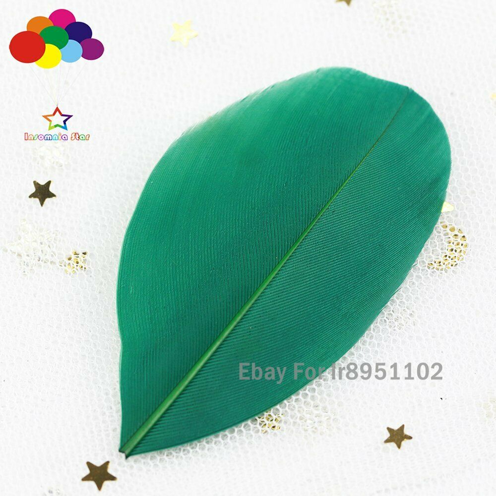 100pcs/lot Beautiful Hand-tearing Goose Feather 2-3 Inches / 5-7cm Dusty Green