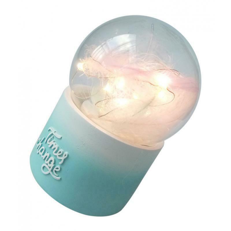 Water Globe Crystal Ball Musical Box Night Lights Battery Powered Pink Blue