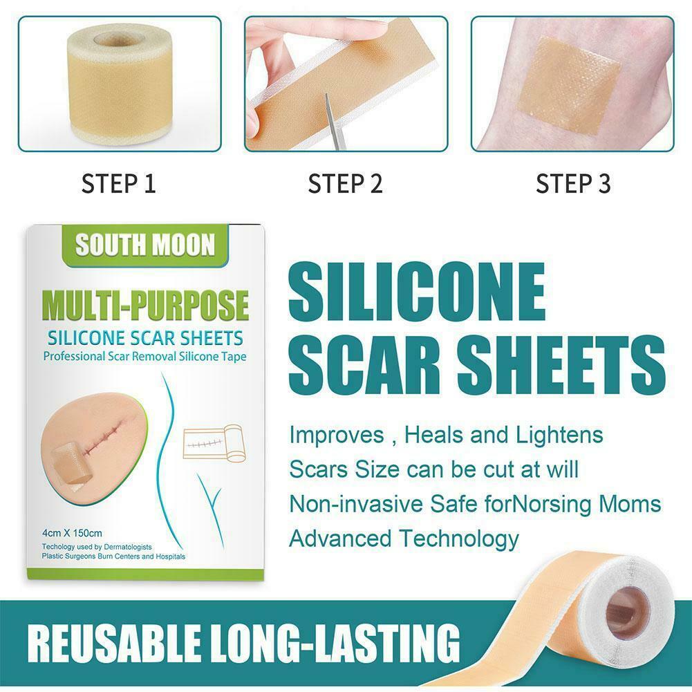 Reusable Surgery Scar Removal Silicone Gel New