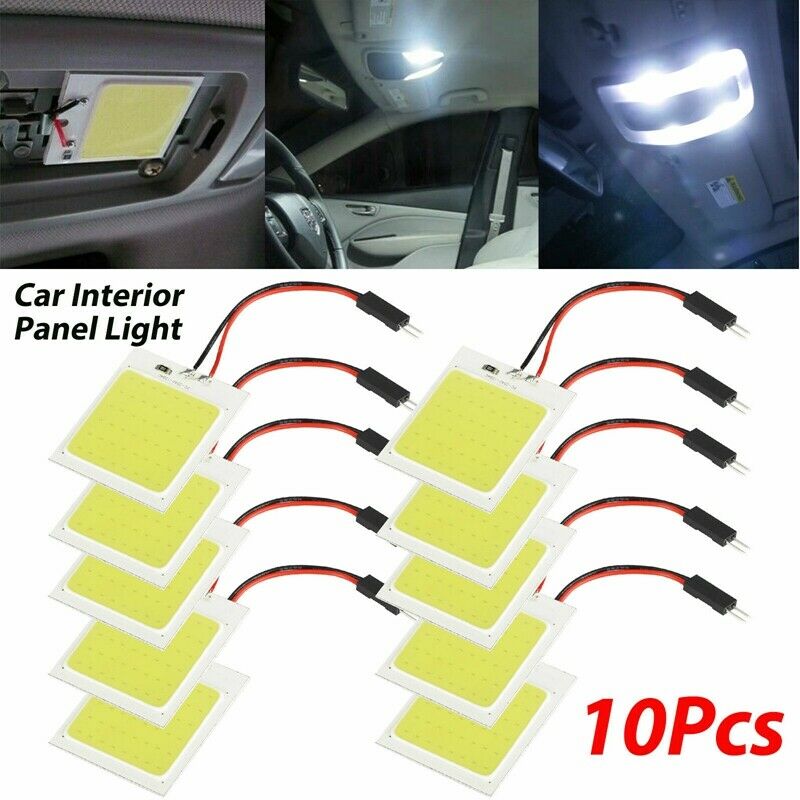 10Pc/Set 48SMD COB White LED T10 BA9S Car Interior Panel Light Dome Map Lam J7P1