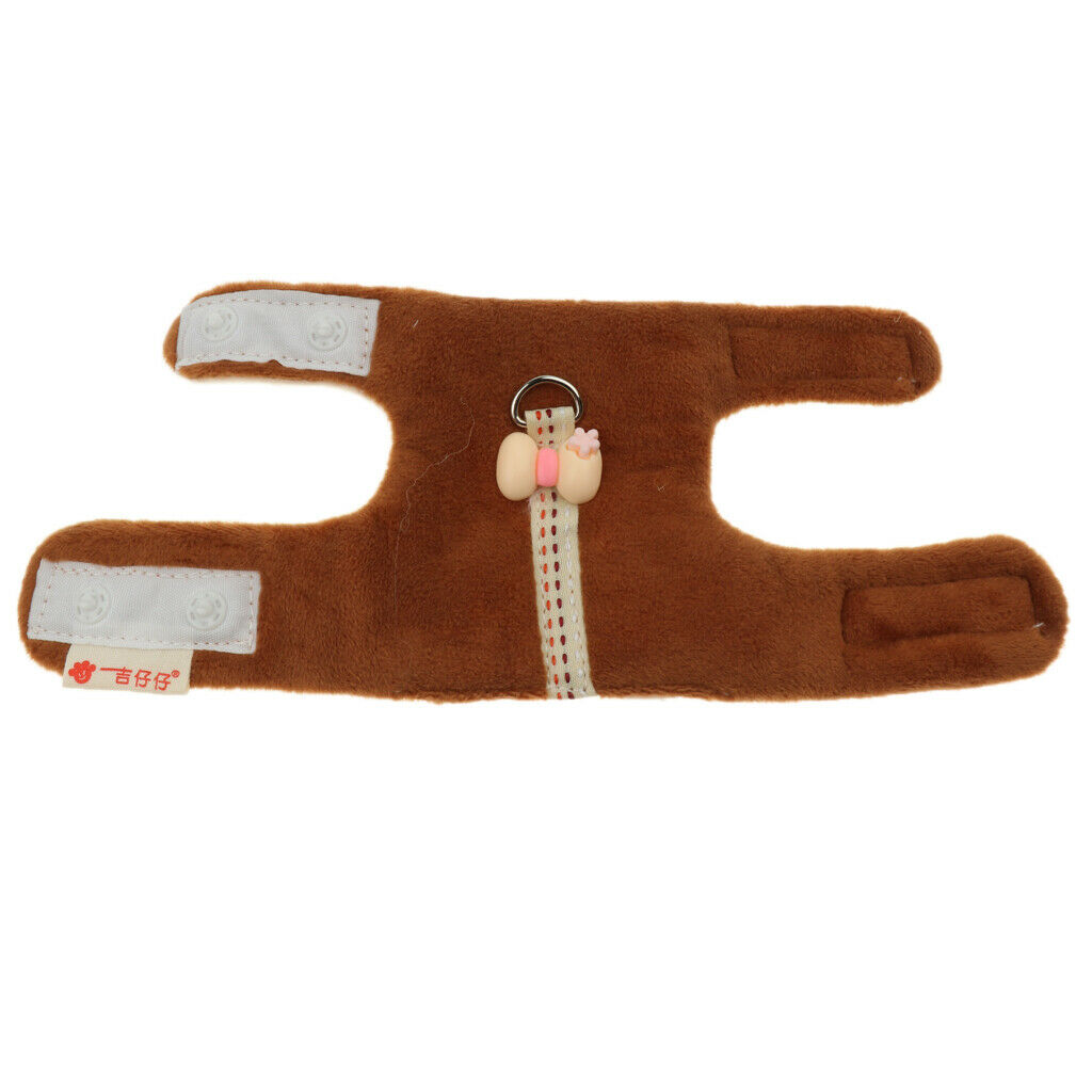 Small Pet Brown Clothes Adjustable Harness Lead Leash Traction Rope L