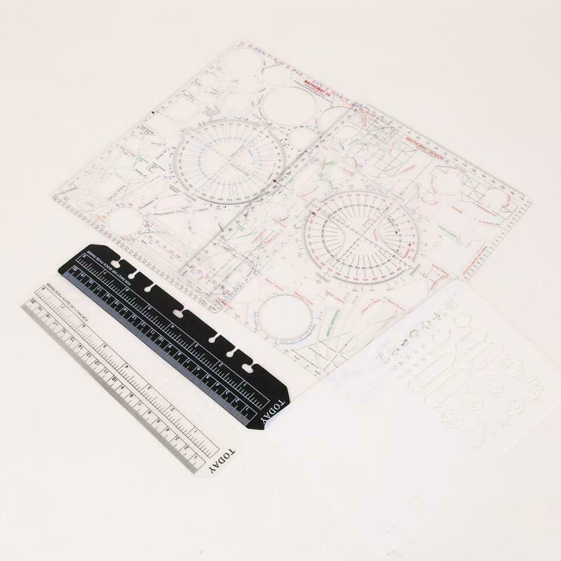 Portable Geometric Template Ruler Sets for Artist Designer Engineer Drawing