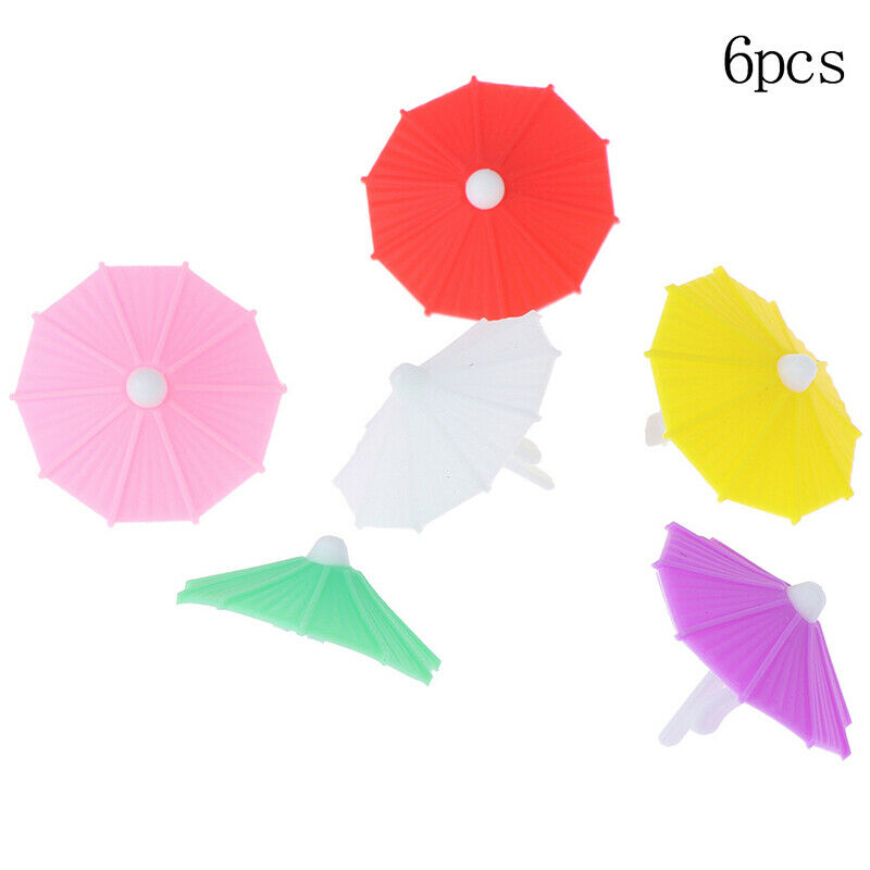 Umbrella Wine Glass Marker Charms 6pcs Drinking Buddy Cup Identification .l8