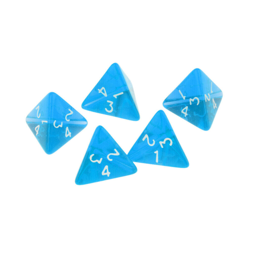 15Pcs Fun Acrylic D4 Dice for TRPG Math Teaching Party Game Casino Supplies
