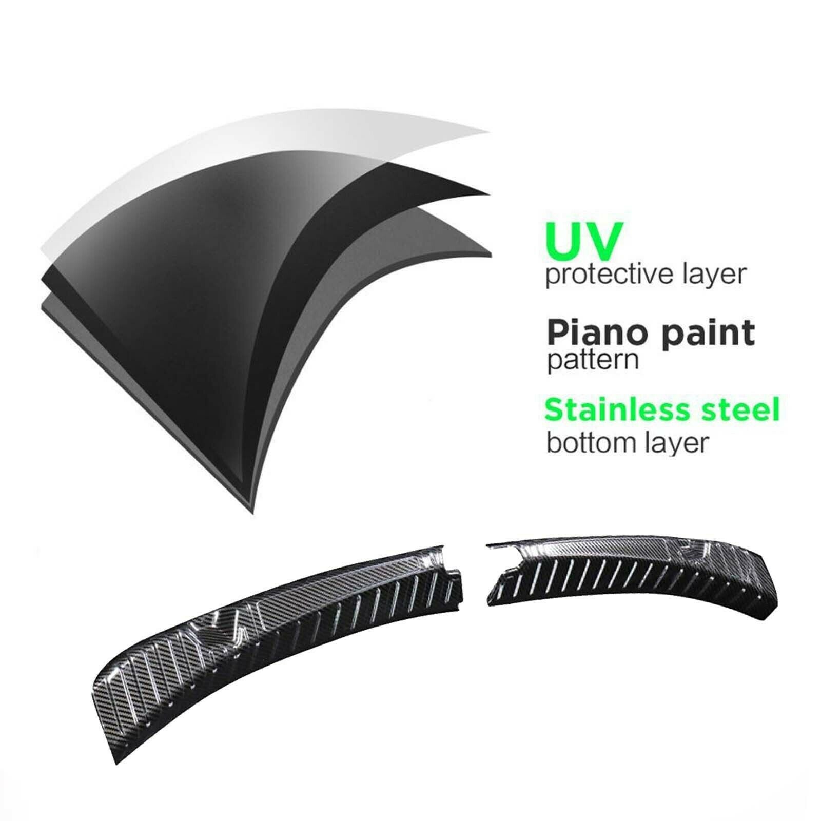2 Packs Inner Rear Trunk Protect Guard Sill Plate for Tesla Car Carbon fiber