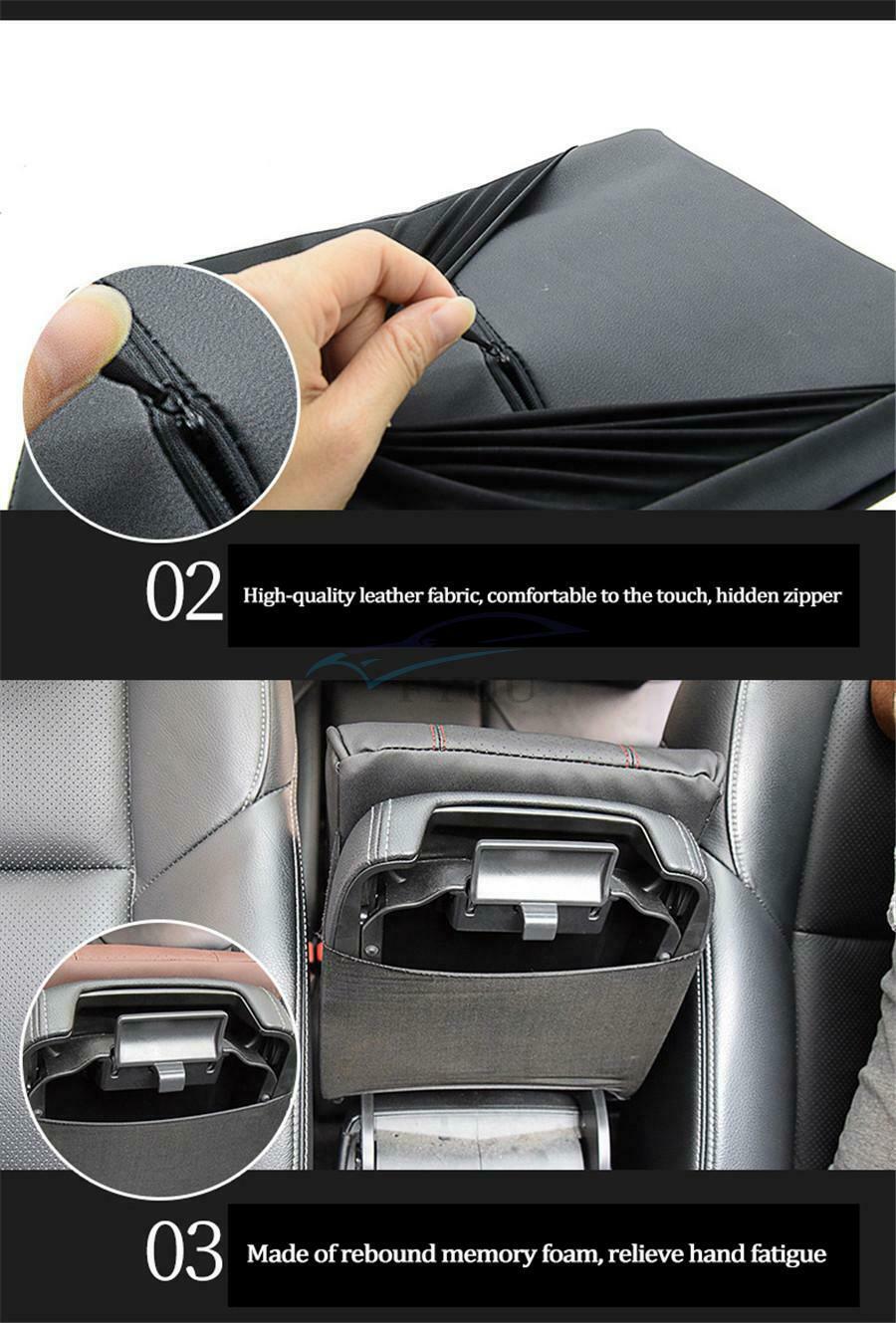 1× Moisture-proof PU Leather & Memory Foam Car Armrest Cushion Pad For 99% Cars