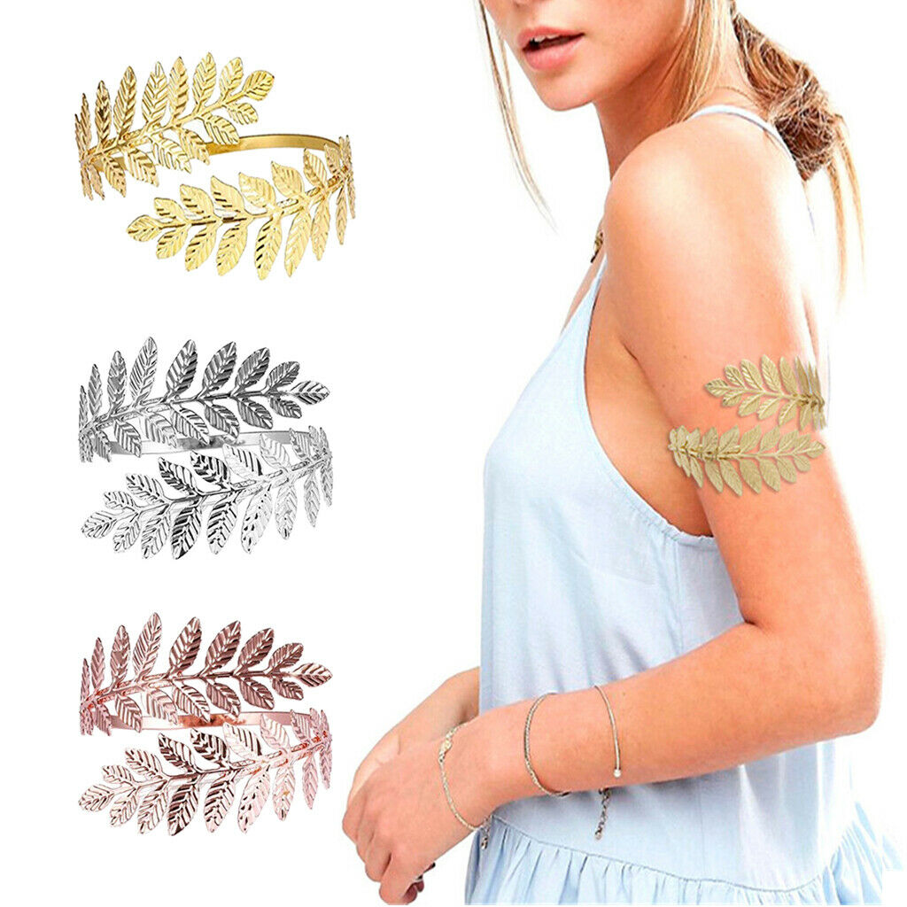 3pcs Swirl Leaf Shape Upper Arm Cuff Armlet Armband Bangle Bracelet