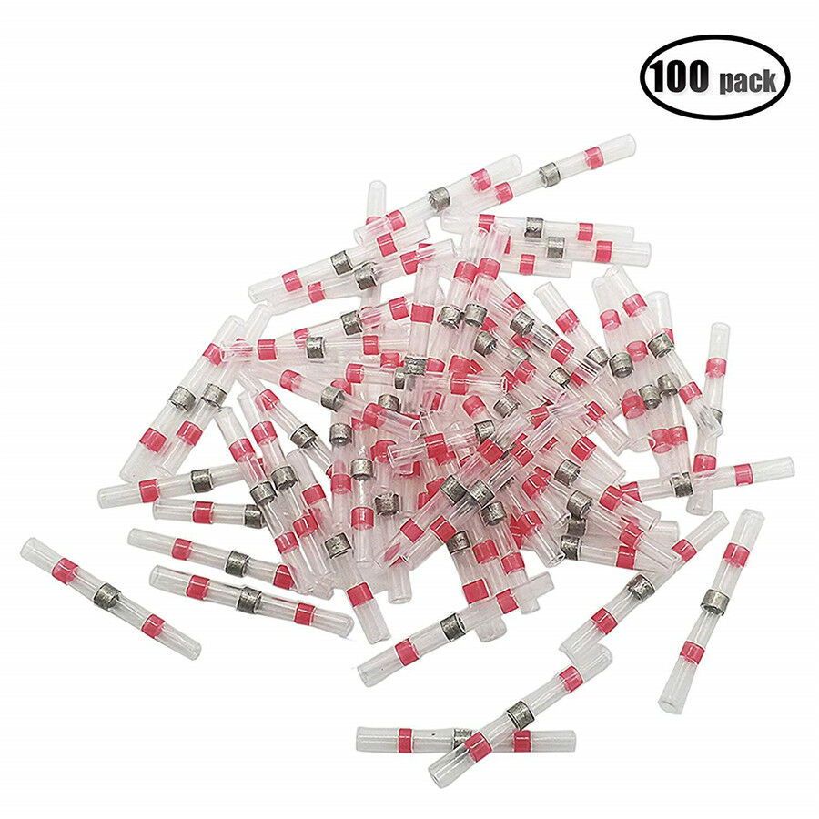 100X 22-18AWG Solder Sleeve Heat Shrink Tube Wire Terminal Connectors Waterproof