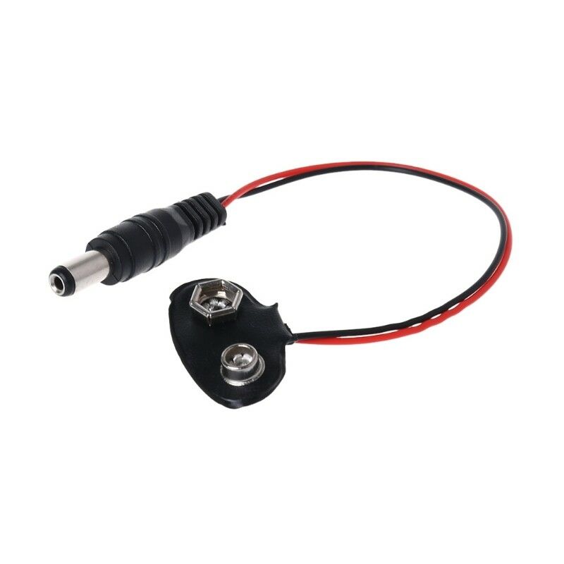 4 pcs 9V PP3 Power Cable Battery Clip With 2.1mm ID X 5.5mm DC outer Plug End