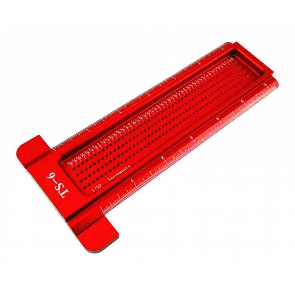 Alloy Steel Woodworking Scriber Ruler T Type Ruler Measuring Scriber Red