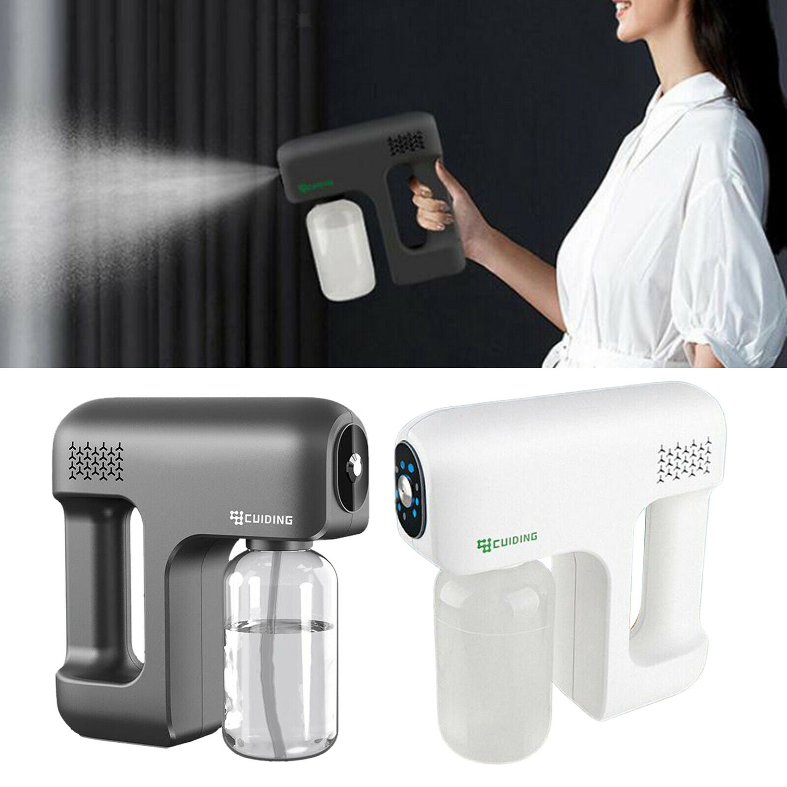 400ml Home Car Salon Portable Fogger Machine Nano Steam Spray Guns Black